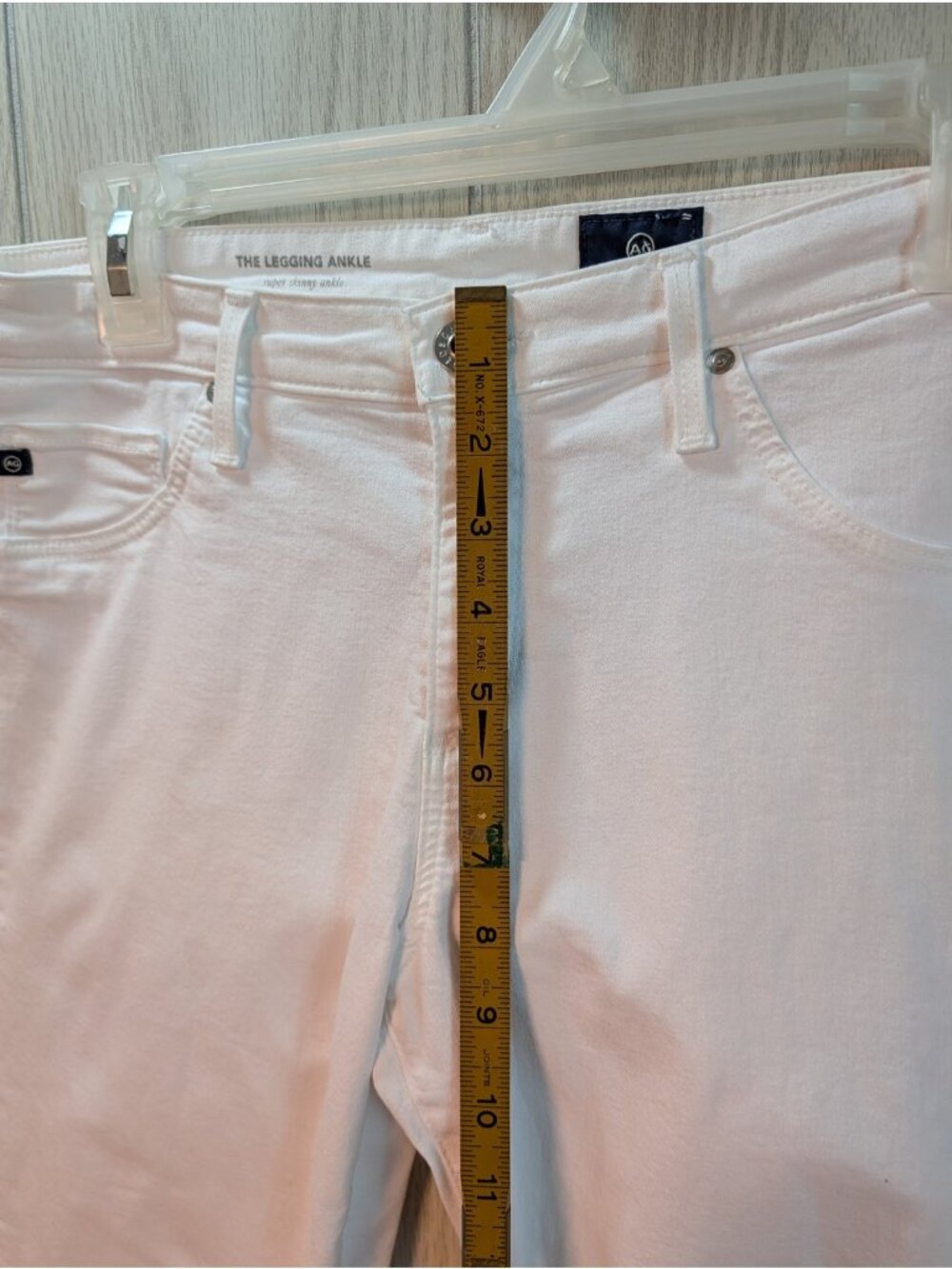 AG Adriano Goldschmied Jeans Sz 31R The Legging Ankle Super Skinny White - Picture 11 of 13